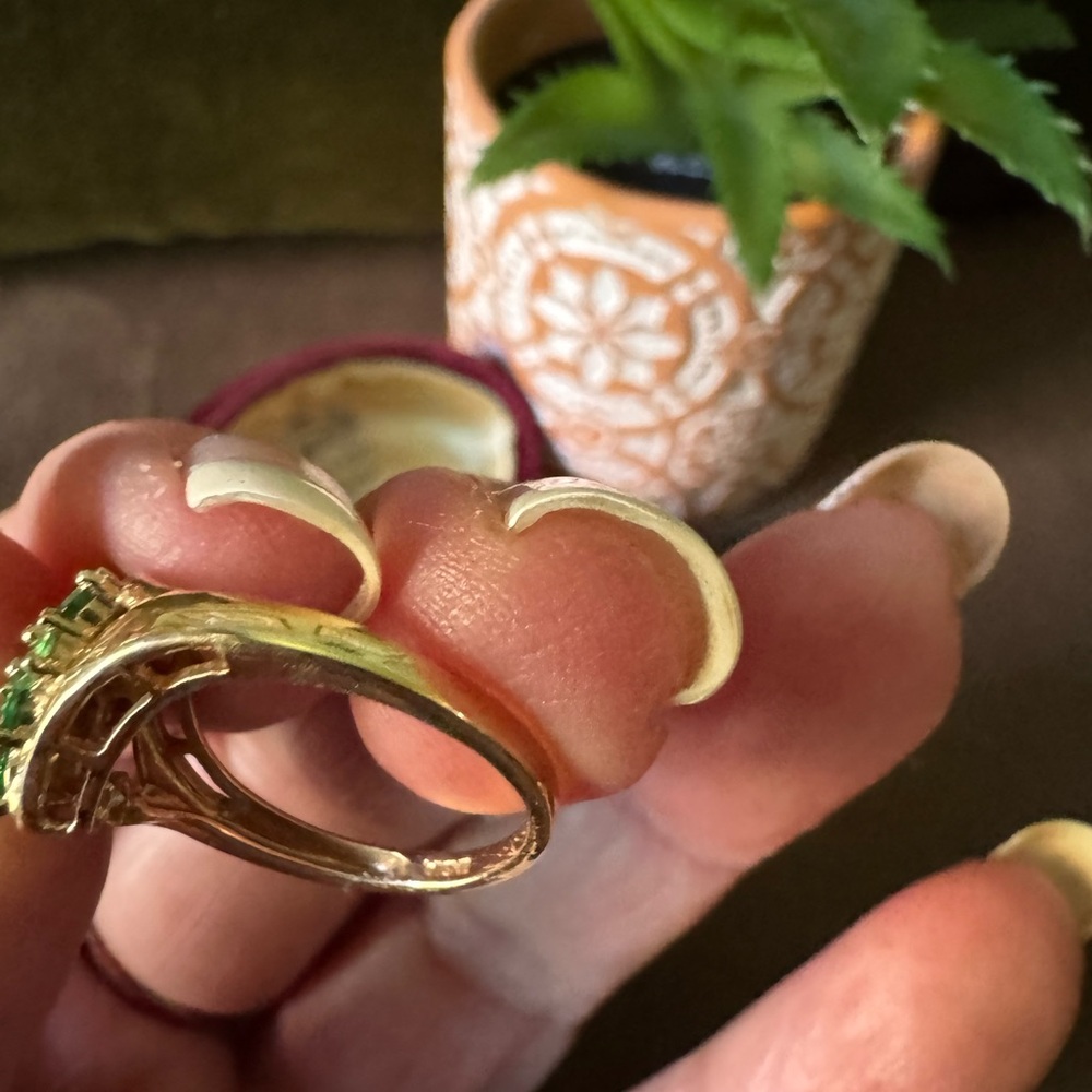 14K Chrome Diopside Ring approx Size 5 1/2 - Picture 4 of 7